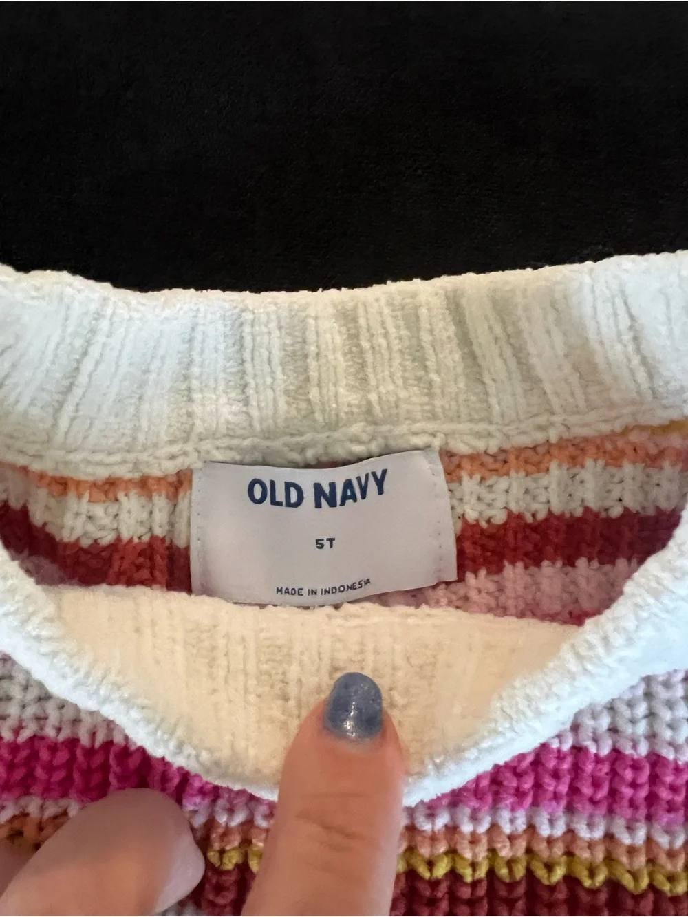 Old Navy Multicolor Striped Knit Sweater in Pink, Cream & Gold